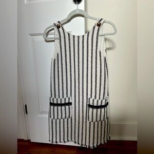 Zara Mini Black & White Striped Tweed Dress